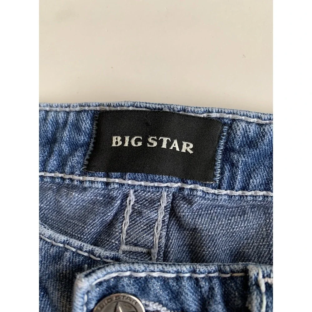 Big Star Alex Skinny Crop Embroidered Jeans Womens 29 Medium Wash Floral Stretch